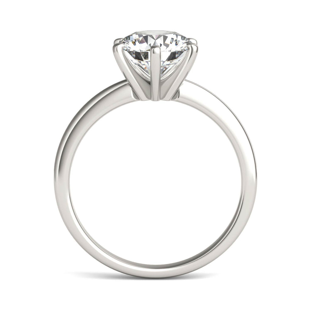 2 CTW Round Lab Grown Diamond Six Prong Solitaire Engagement Ring - G-VS Clarity, AGI Certified, 14K White Gold-4