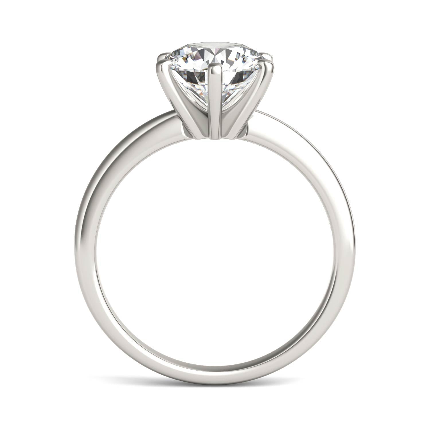 2 CTW Round Lab Grown Diamond Six Prong Solitaire Engagement Ring - G-VS Clarity, AGI Certified, 14K White Gold-4