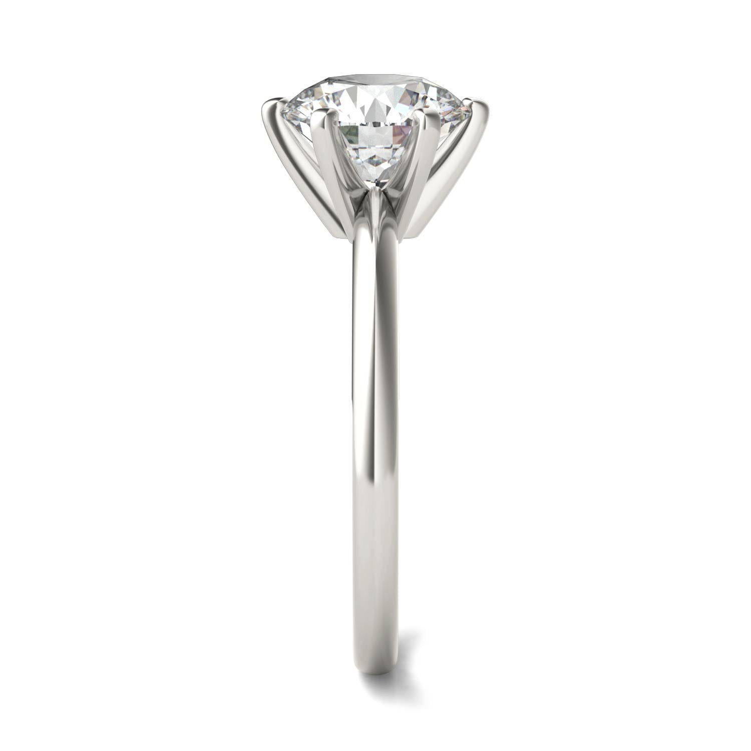 2 CTW Round Lab Grown Diamond Six Prong Solitaire Engagement Ring - G-VS Clarity, AGI Certified, 14K White Gold-1