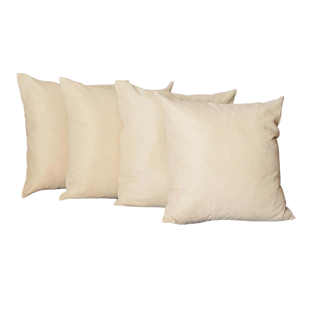 Set Of Four 22" X 22" Beige Polyester Zippered Pillow Cover-2