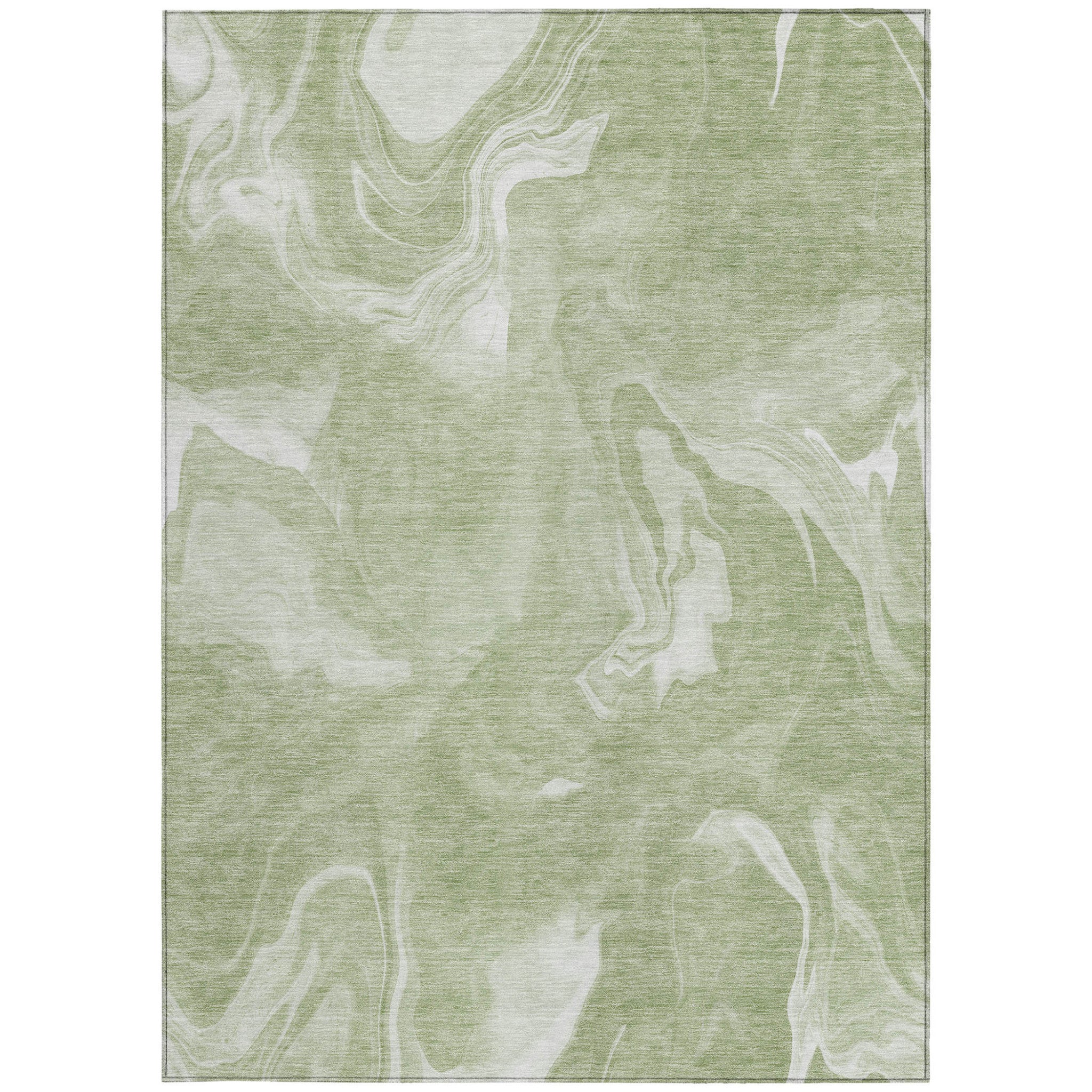 9' X 12' Artichoke Green Fern Green And Ivory Abstract Washable Indoor Outdoor Area Rug-6