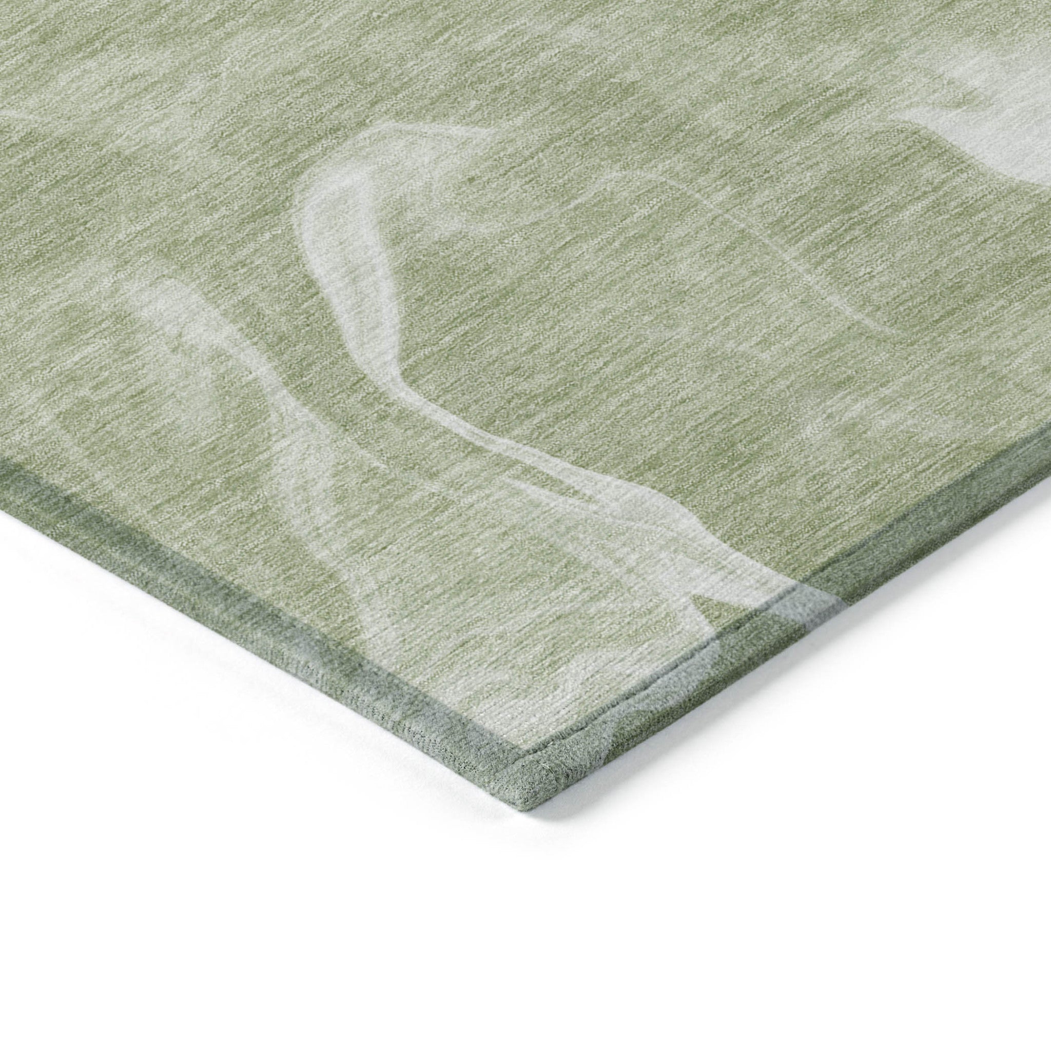 9' X 12' Artichoke Green Fern Green And Ivory Abstract Washable Indoor Outdoor Area Rug-4