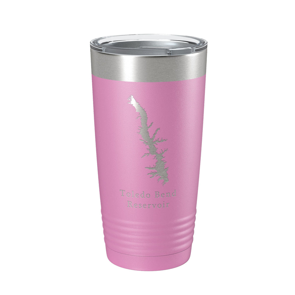Toledo Bend Reservoir Tumbler Lake Map Travel Mug Insulated Laser Engraved Coffee Cup Louisiana Texas 20 oz-14