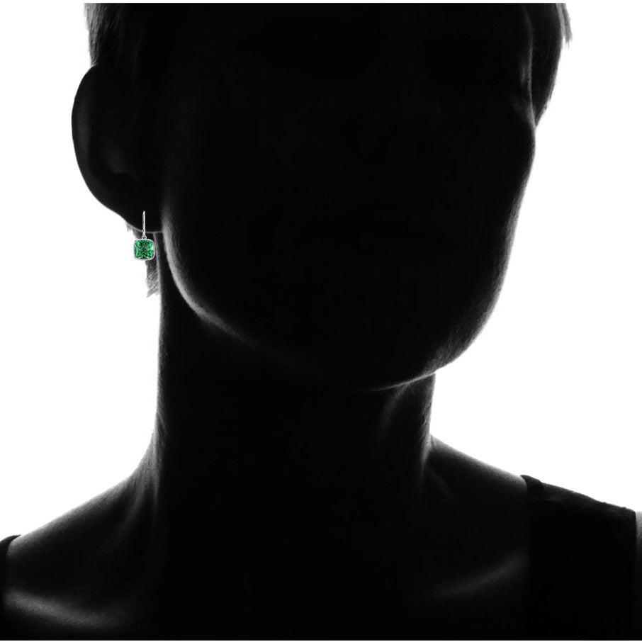 Luxurious 4.50CTW Lab Grown Cushion Cut Emerald Drop Earrings in 925 Sterling Silver - 8mm Square Gems-2
