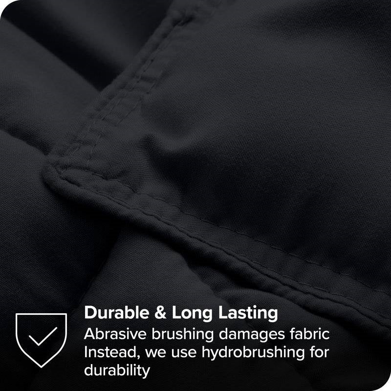 King/Cal King size Luxuriously Soft Down Alternative Comforter Set in Black-2