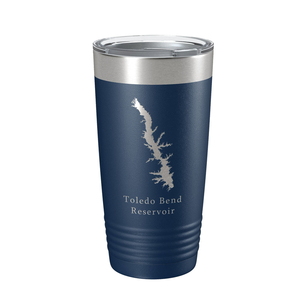 Toledo Bend Reservoir Tumbler Lake Map Travel Mug Insulated Laser Engraved Coffee Cup Louisiana Texas 20 oz-8