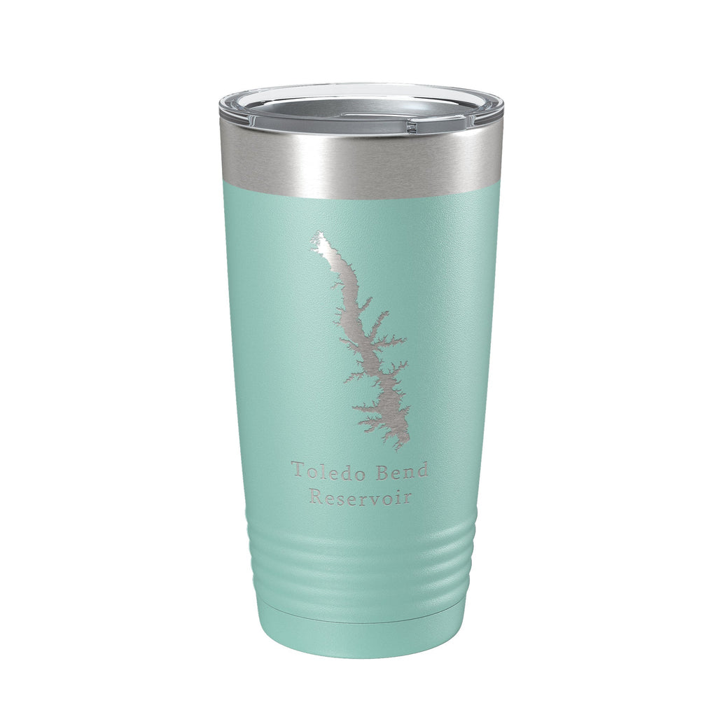 Toledo Bend Reservoir Tumbler Lake Map Travel Mug Insulated Laser Engraved Coffee Cup Louisiana Texas 20 oz-12