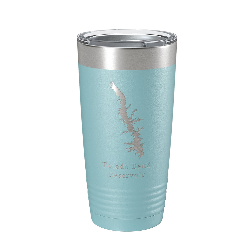 Toledo Bend Reservoir Tumbler Lake Map Travel Mug Insulated Laser Engraved Coffee Cup Louisiana Texas 20 oz-13