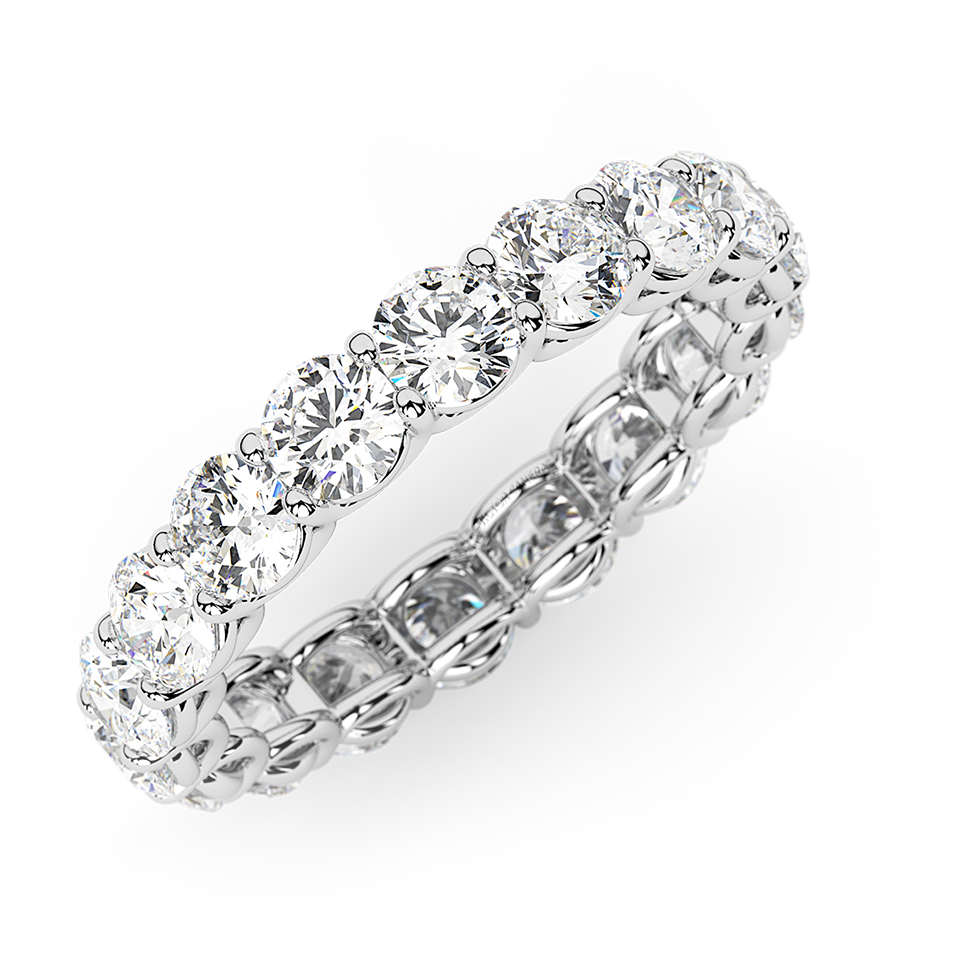 AGI Certified 2 CTW Round Lab Grown Diamond Eternity Band in 14K White Gold (F-VS)-1
