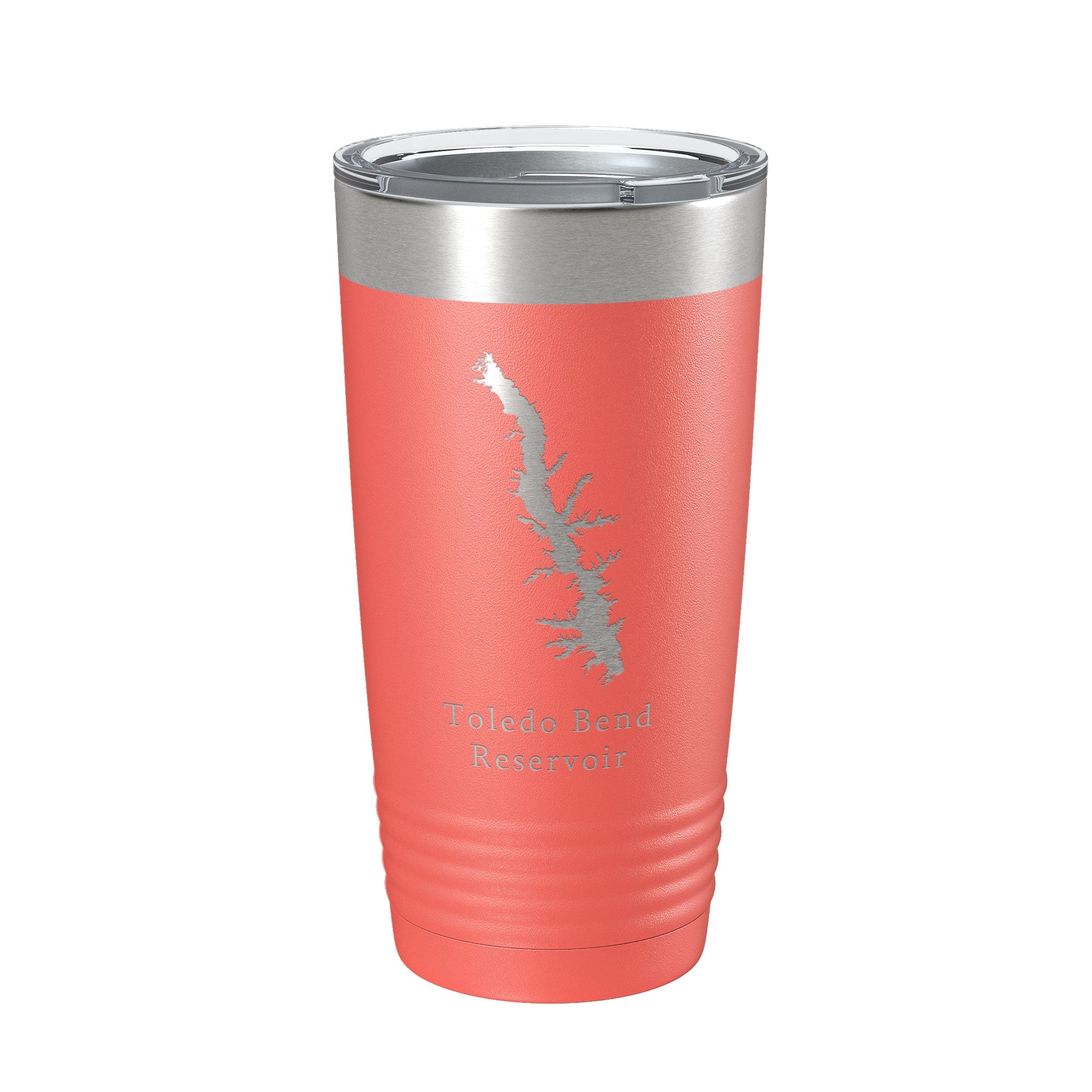 Toledo Bend Reservoir Tumbler Lake Map Travel Mug Insulated Laser Engraved Coffee Cup Louisiana Texas 20 oz-20