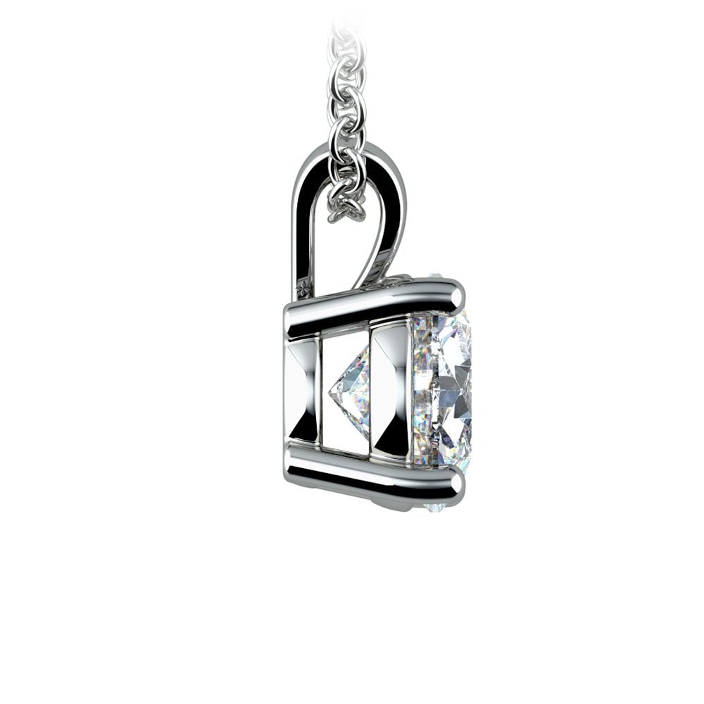 0.5/ 0.75 Ctw Prong Set Round Diamond Pendant In White /Yellow Gold G-VS-2