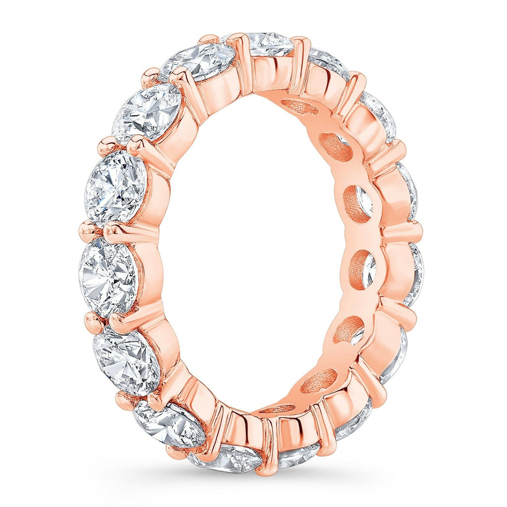 4.00 Ct Round Cut Created Moissanite Classic Eternity Band in 14k Gold Overlay-5