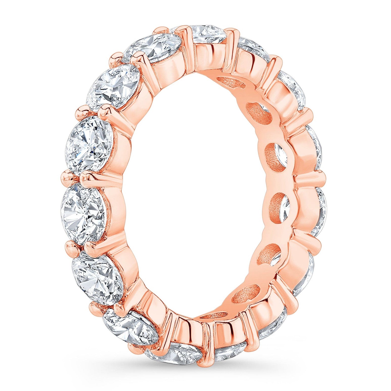 5.00 CTW Created Moissanite Eternity Band in 14k Gold Overlay – Round Cut Classic Ring-5