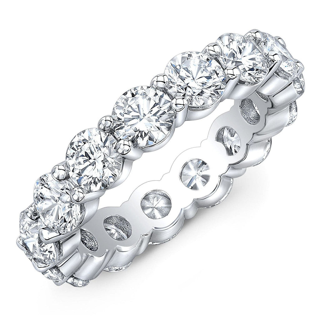 4.00 Ct Round Cut Created Moissanite Classic Eternity Band in 14k Gold Overlay-1